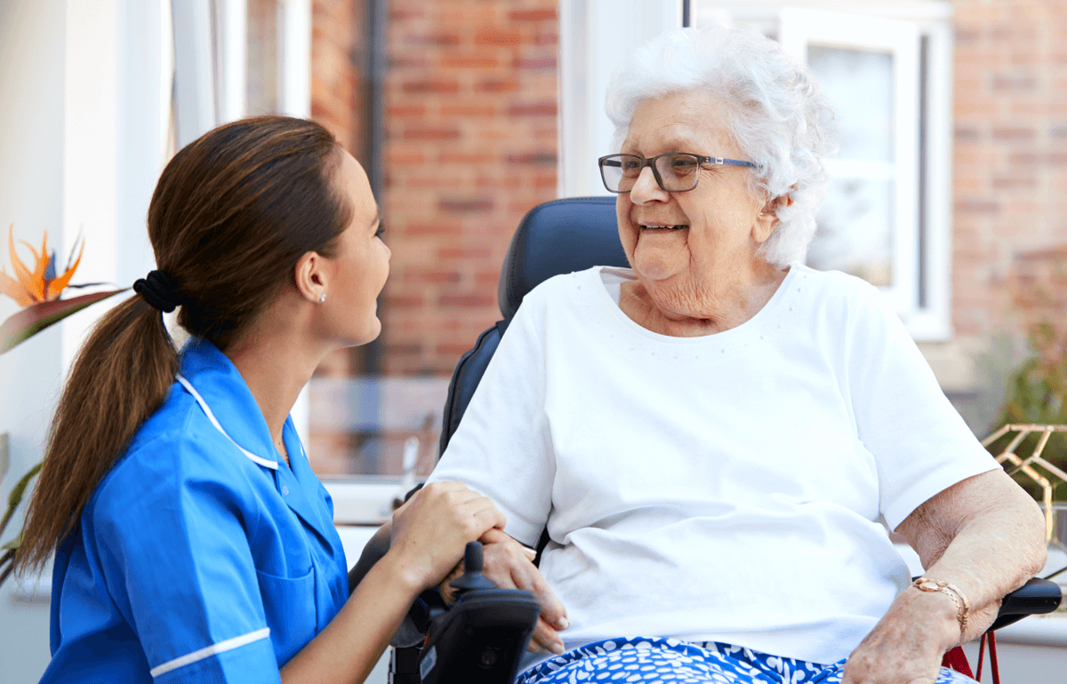 Resident and nurse during care documentation