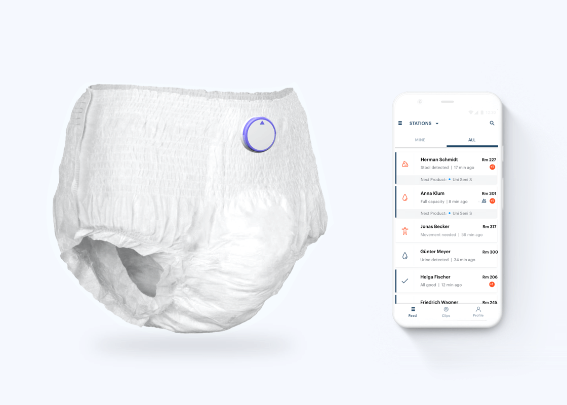 Incontinence product care app